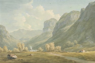 Village of Stonethwaite and Eagle Cragg, Borrowdale by John Warwick Smith